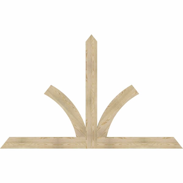 Ekena Millwork Richland Rough Sawn Timber Gable Bracket, Douglas Fir, 96"W x 60"H x 2"D x 6"F, 15/12 Pitch GBW096X60X0206RIC00RDF - main